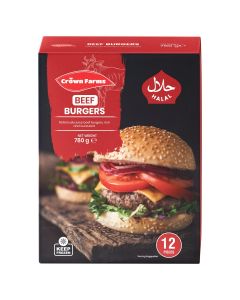 CROWN FARMS BEEF BURGERS 12PC