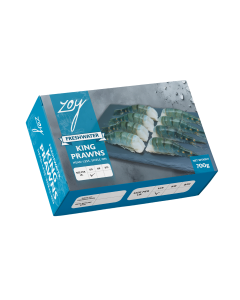 Zoy Fresh Water King Prawns Head Less Shell On U-5 800g