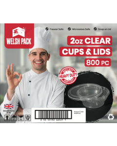 WELSH PACK 2OZ CLEAR CUPS AND LIDS 800pc