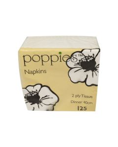 Poppies White Napkins 1Ply 30 x 30 500pcs