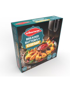 Crown Farms Harina Brown Breaded Butterfly Shrimps 400g