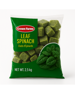 CROWN FARMS GREENS LEAF SPINACH PORTIONS 2.5kg