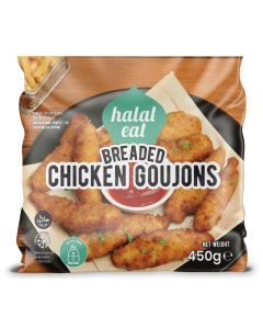 HALAL EAT BREADED CHICKEN GOUJONS 450G